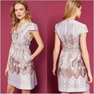 TED BAKER Ingrida Sea of Clouds Tulip Dress TB 2 = US6